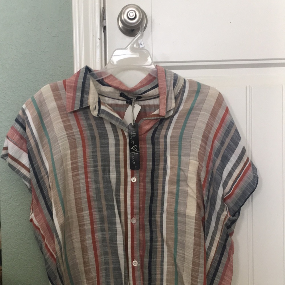 Striped shortsleeved button down